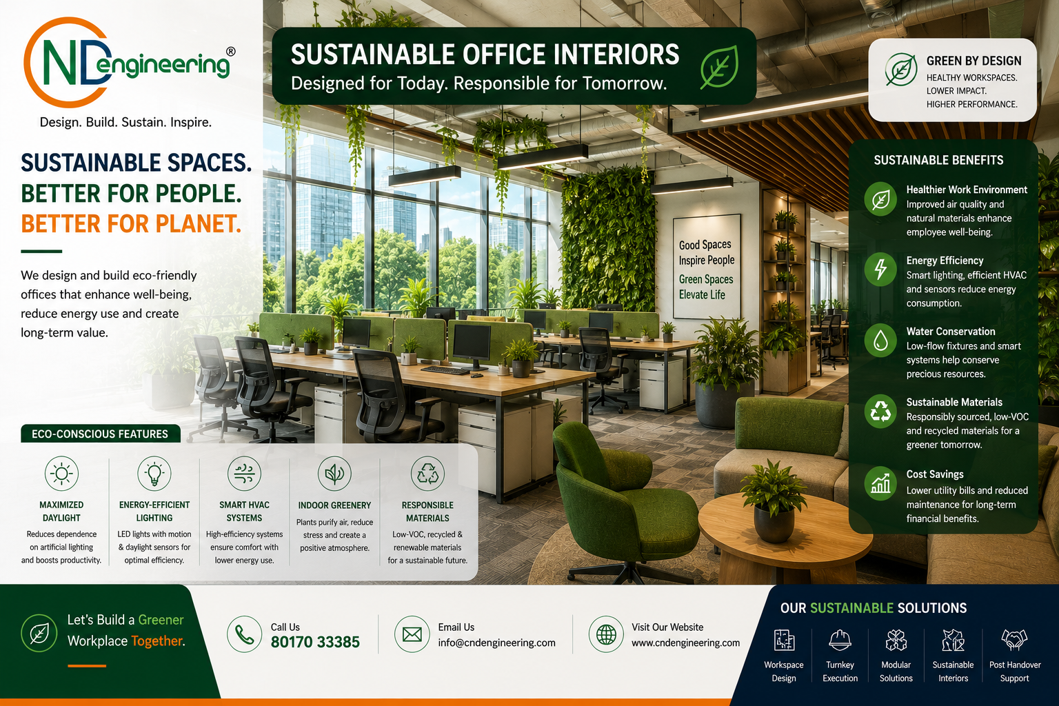 Sustainable office interiors for a greener future